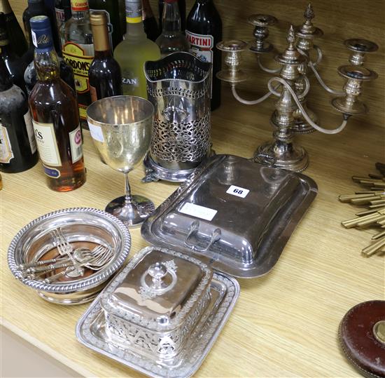 A group of plated wares and Oriental metalware